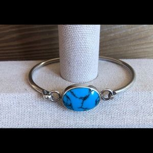 Sterling Silver Bangle with Turquoise